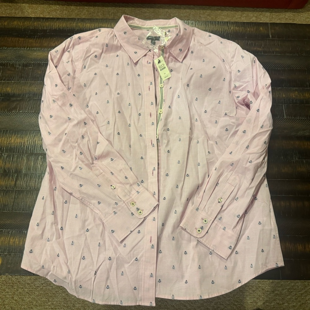 Women’s Talbots button down size XL nautical anchor design with tags.